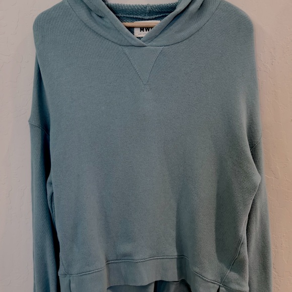 Madewell MWL Airyterry Blue Hooded Oversized Cozy Sweatshirt  Size Large - Picture 2 of 5